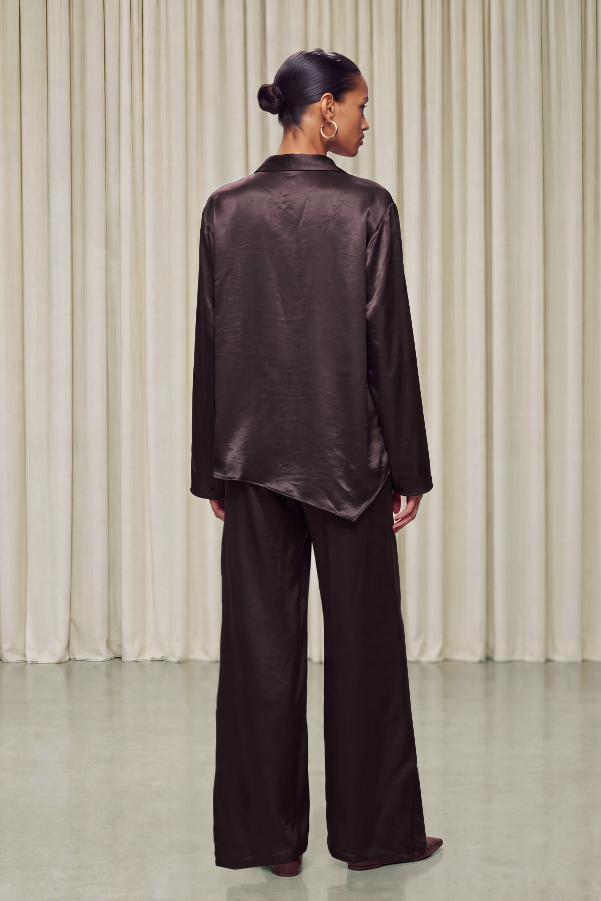 Florentia Bell Sleeve Satin Pants Set