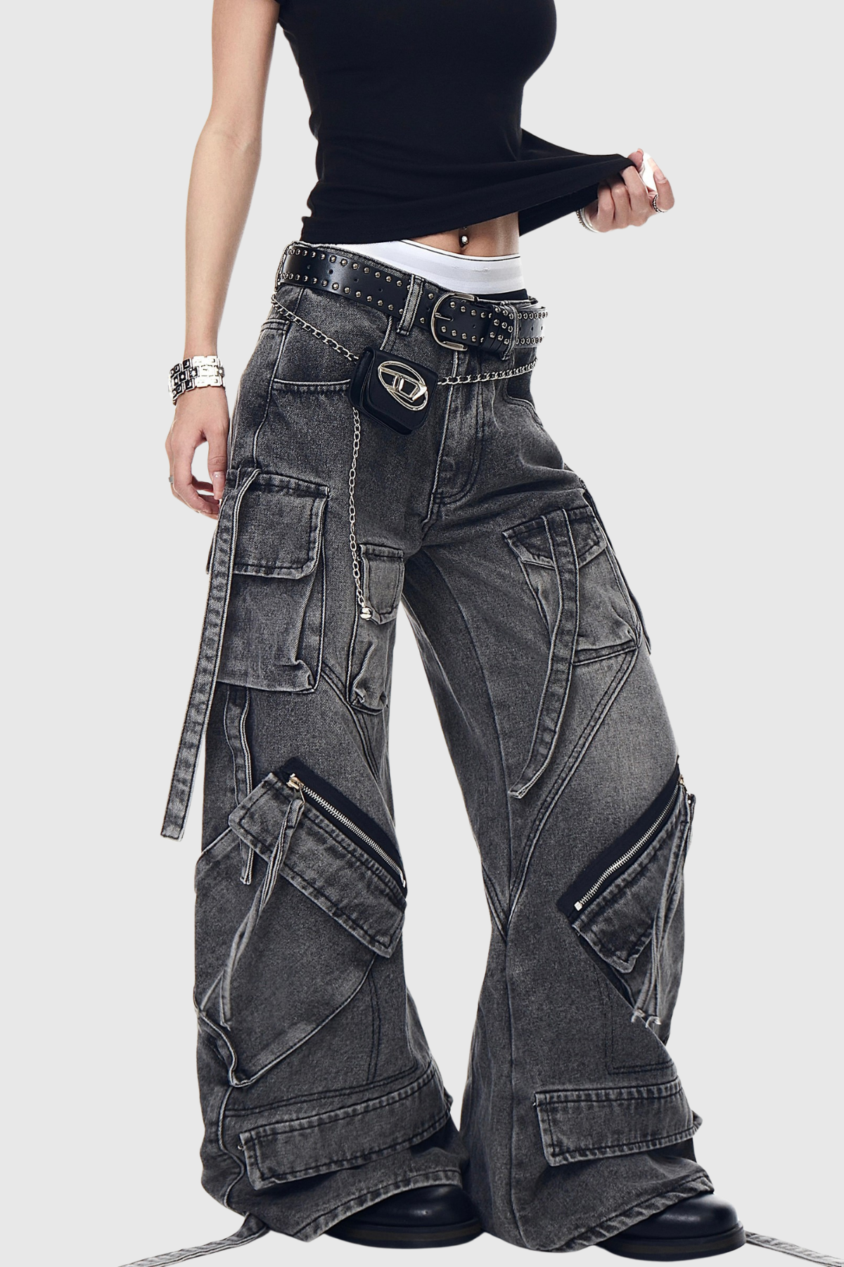 Florianne Zipper Cargo Jeans