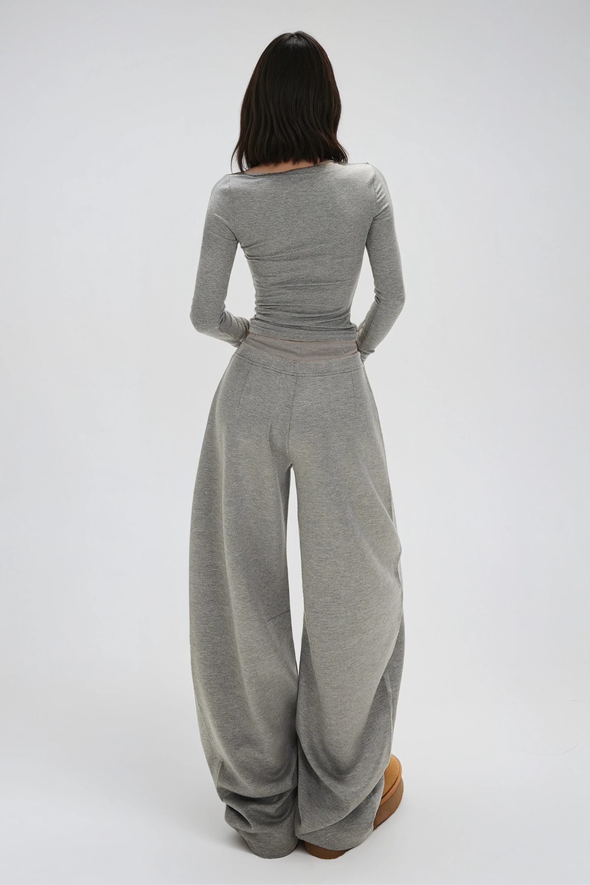 Floriano Drawstring Barrel Pants In Grey