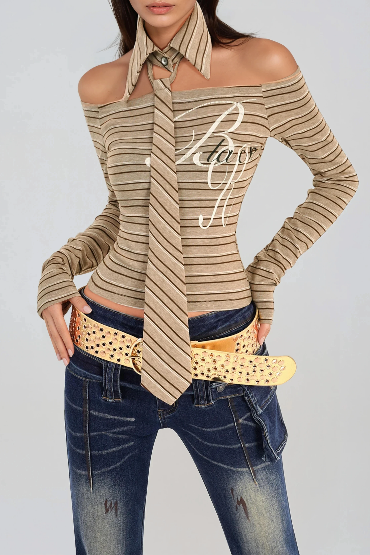 Florianus Off Shoulder Stripe Top