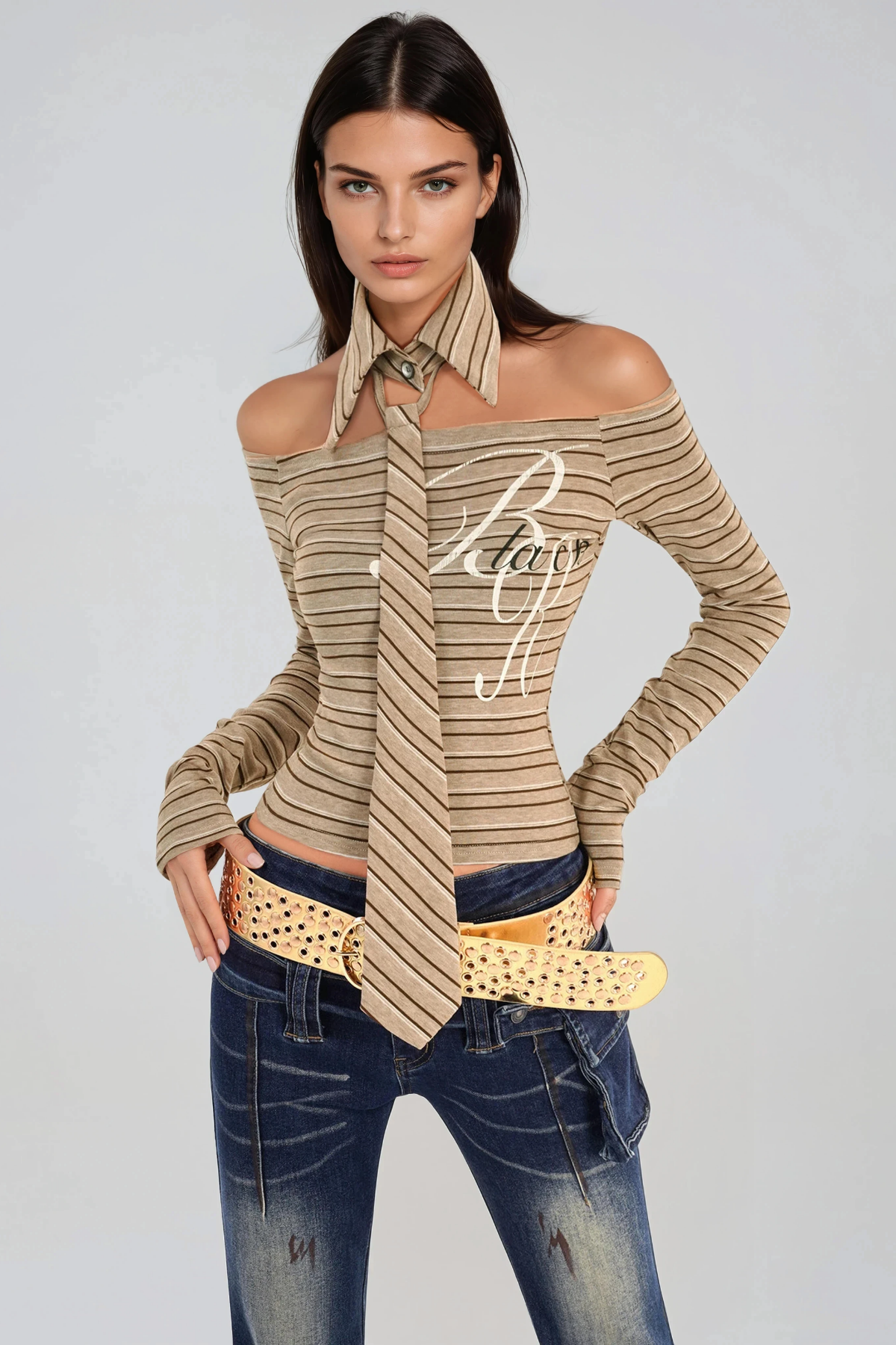 Florianus Off Shoulder Stripe Top