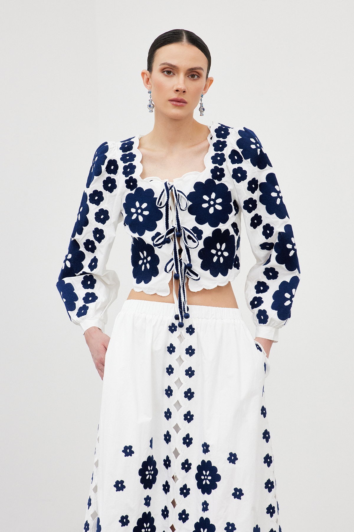 Florinda Sleeveless Embroidered Skirt Set