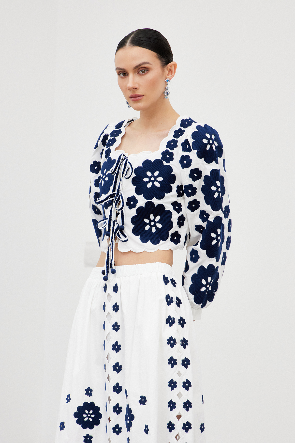 Florinda Sleeveless Embroidered Skirt Set
