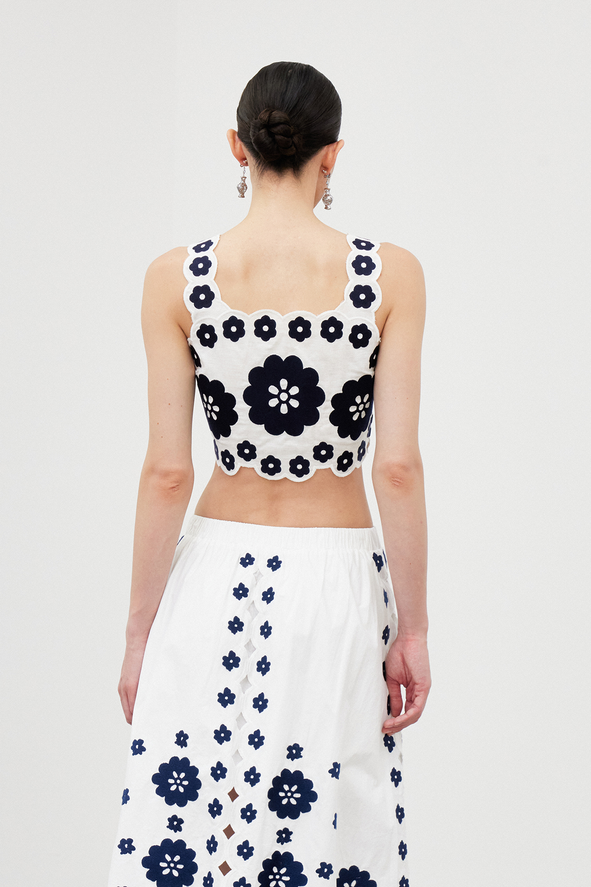Florinda Sleeveless Embroidered Skirt Set