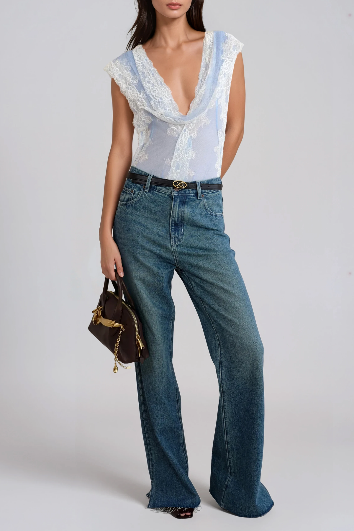 Florine Cowl Neck Lace Bodysuit