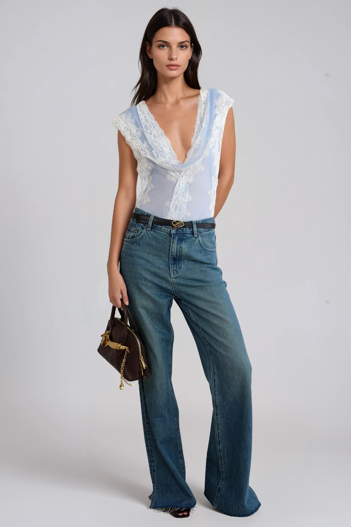 Florine Cowl Neck Lace Bodysuit