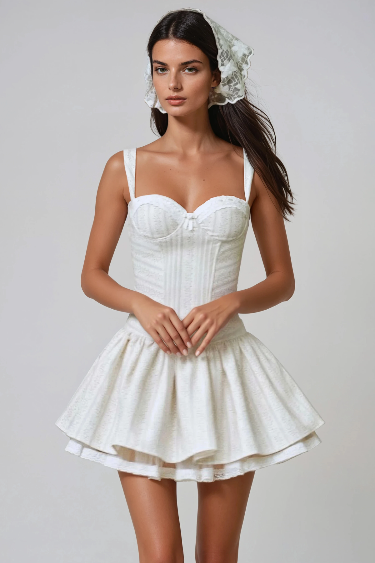 Florinel Stripe Ruffle Mini Dress