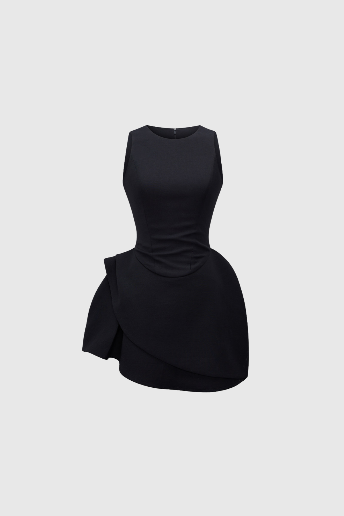 Florinus Sleeveless Asymmetric Mini Dress In Black