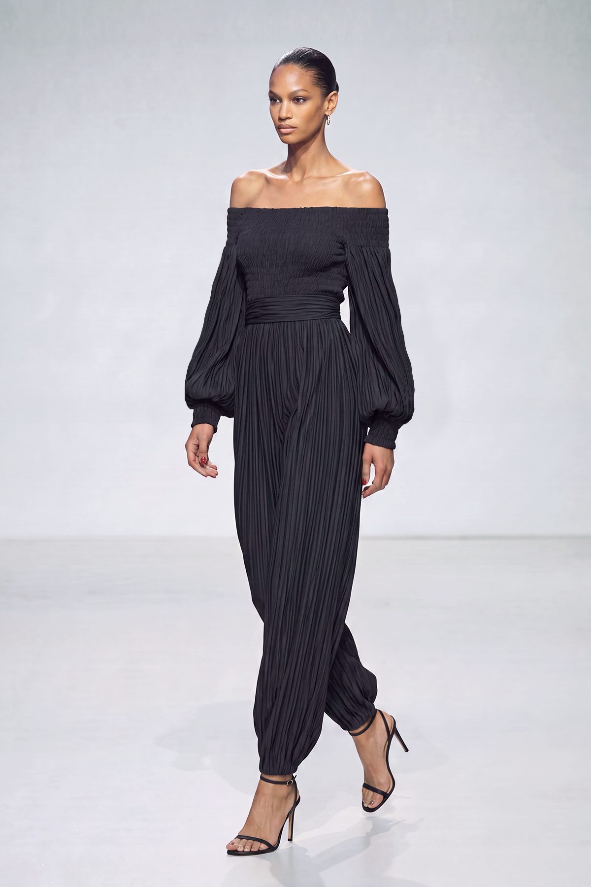 Floris Balloon Sleeve Ruch Jumpsuit