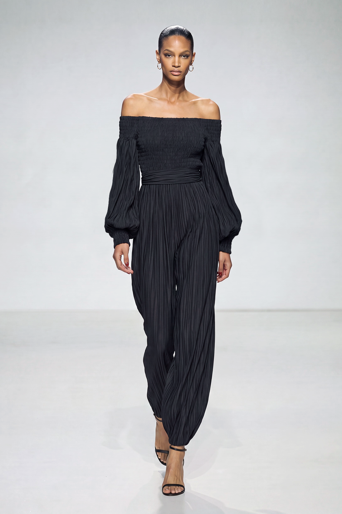 Floris Balloon Sleeve Ruch Jumpsuit