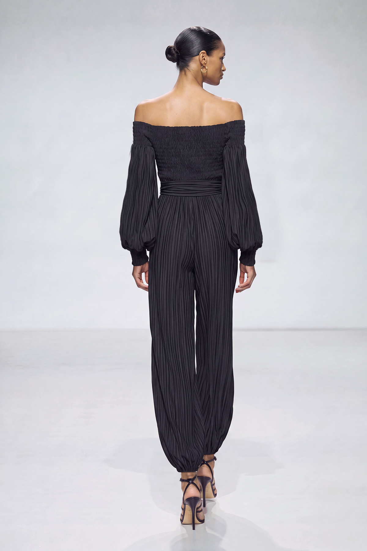 Floris Balloon Sleeve Ruch Jumpsuit