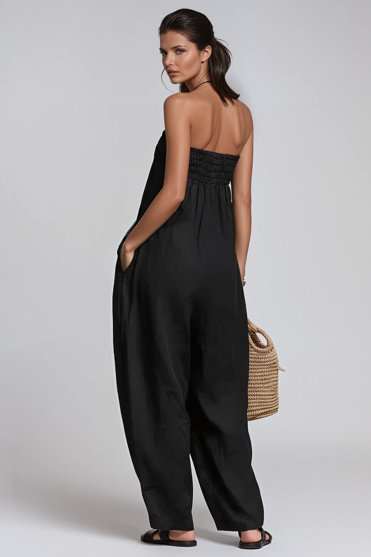 Floris Strapless Ruch Jumpsuit