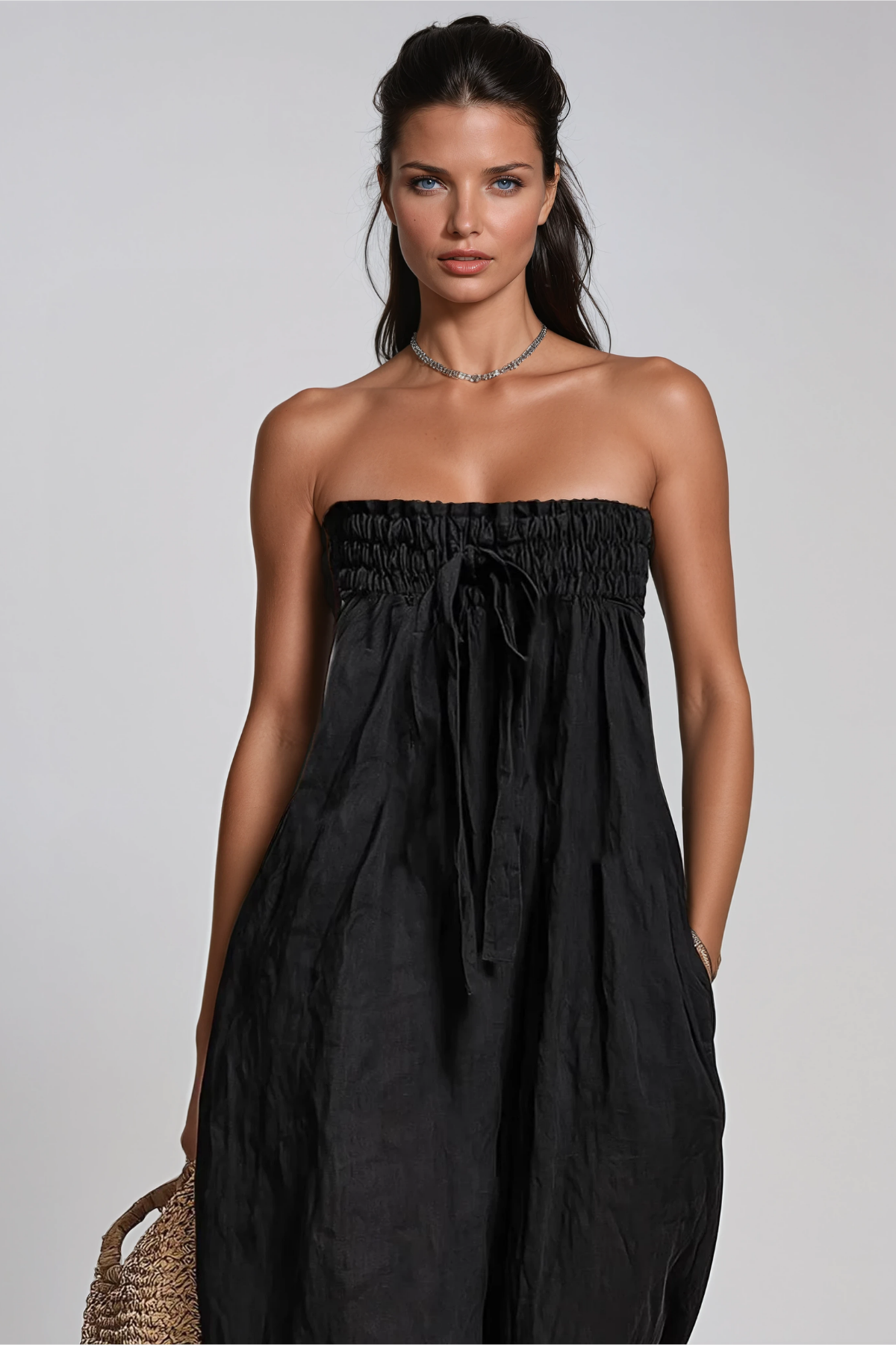 Floris Strapless Ruch Jumpsuit