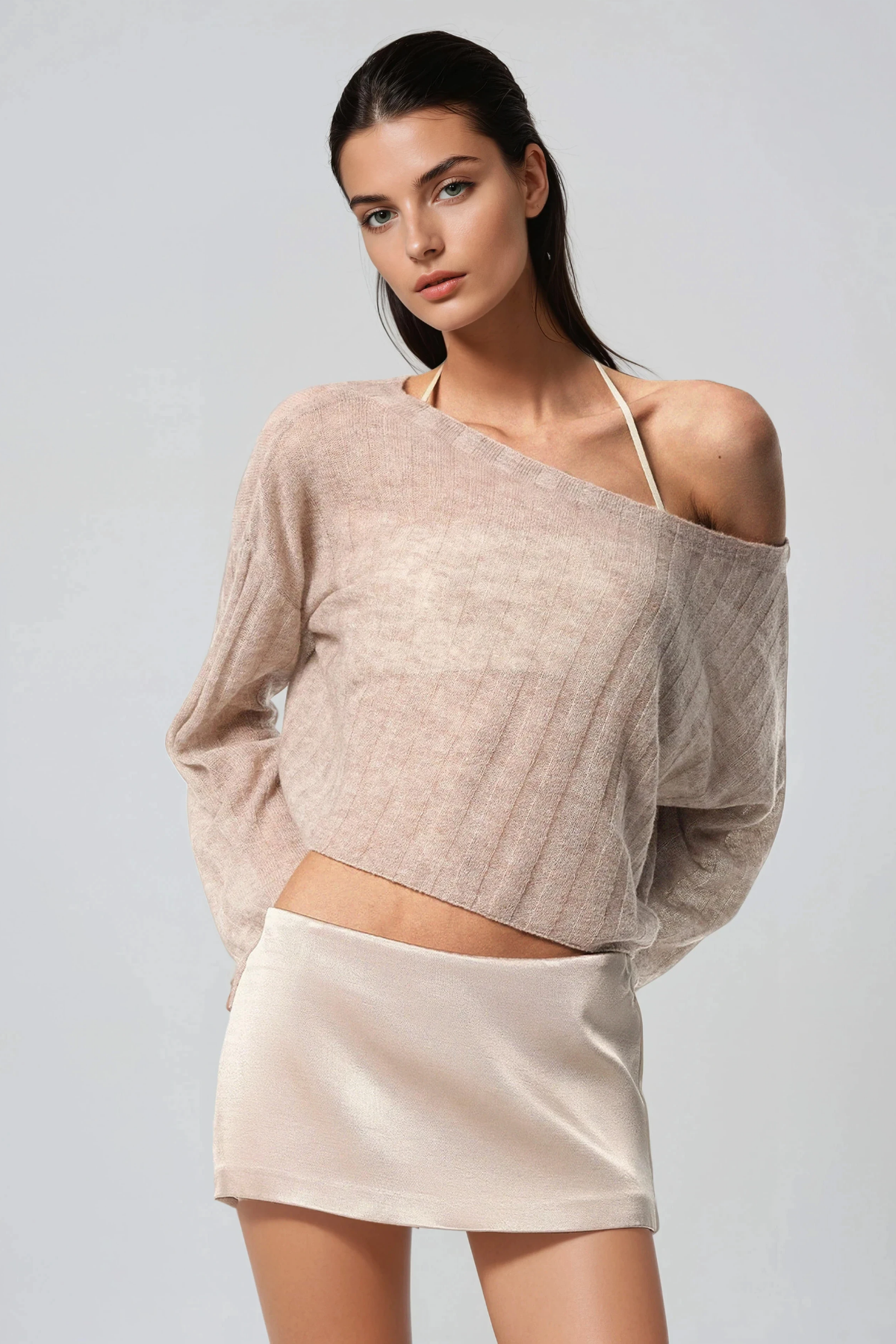 Floro One Shoulder Mesh Skirt Set