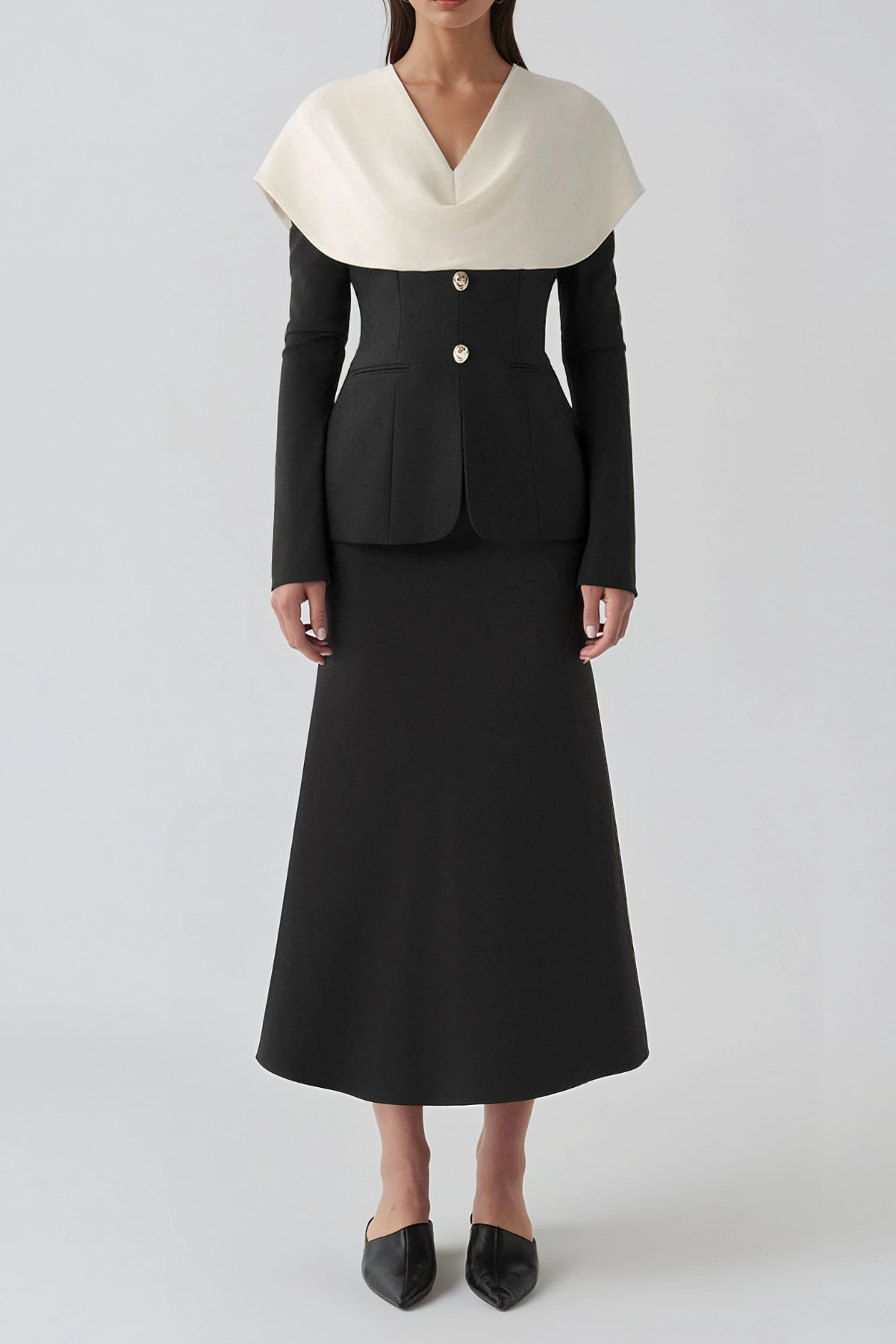 Florrie Colorblock Shawl Skirt Set