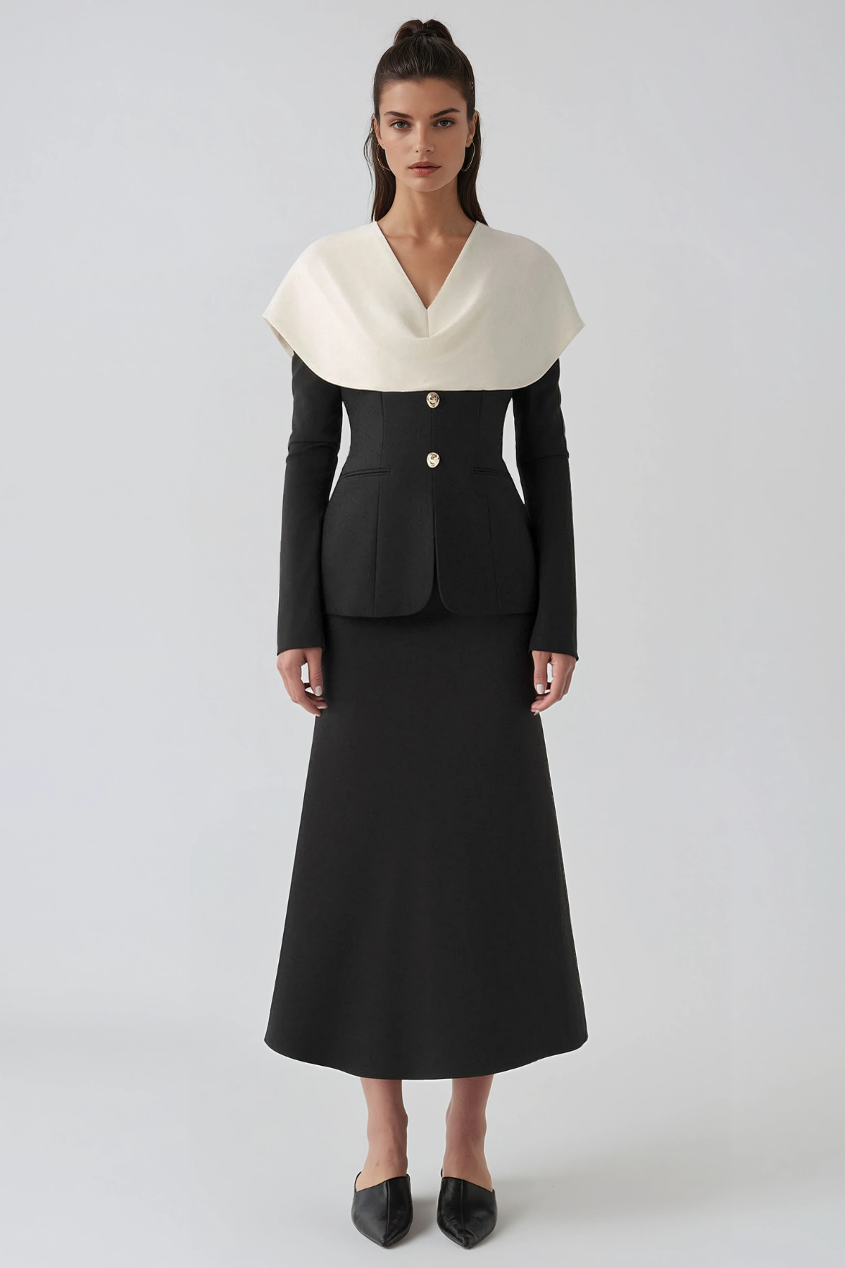 Florrie Colorblock Shawl Skirt Set