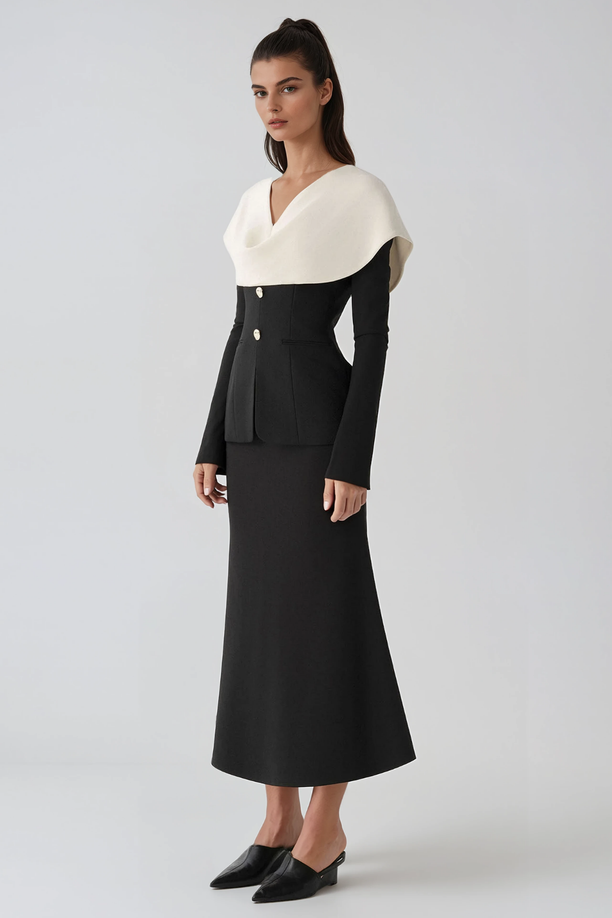 Florrie Colorblock Shawl Skirt Set