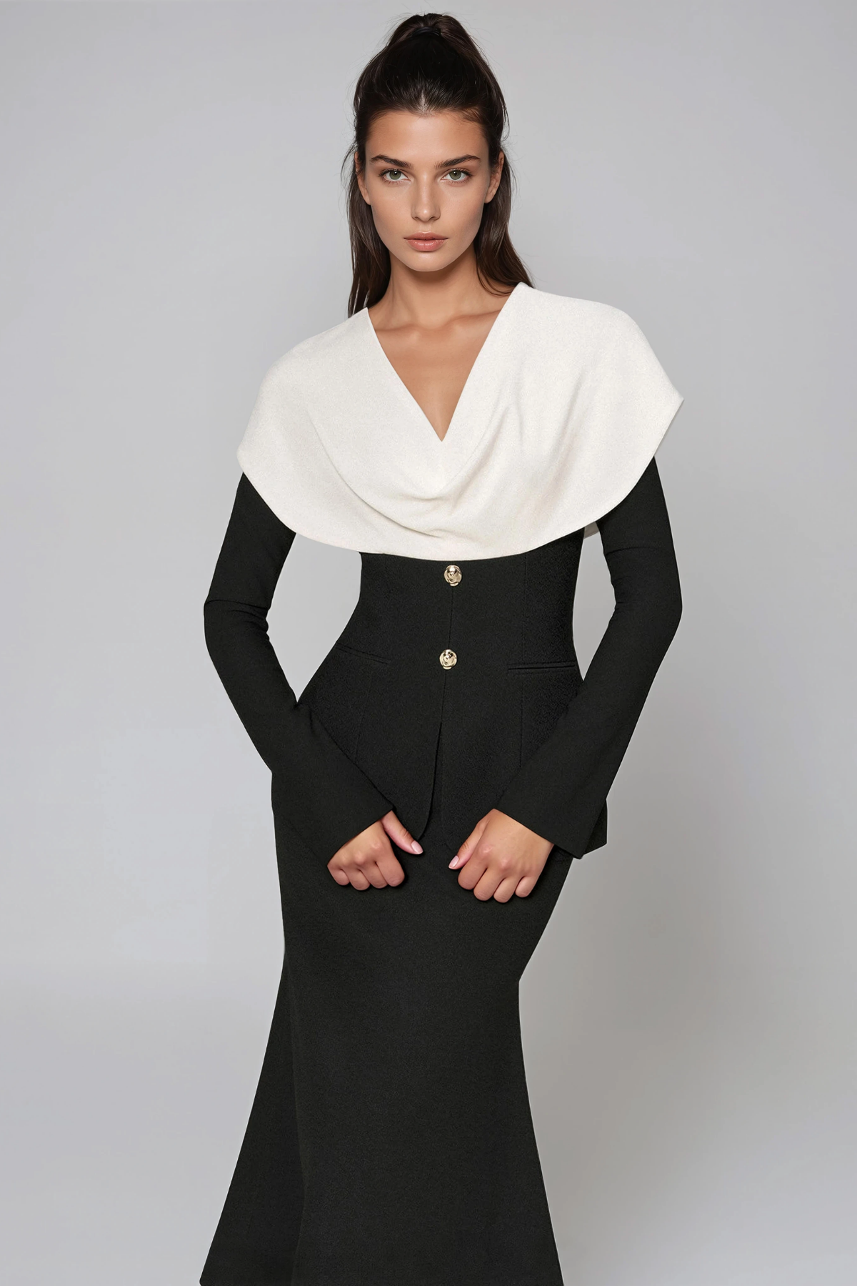 Florrie Colorblock Shawl Skirt Set