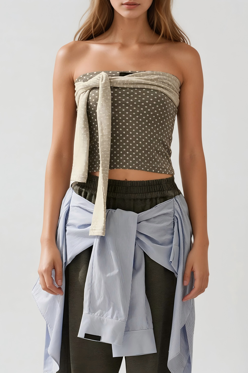 Floy Strapless Dot Top