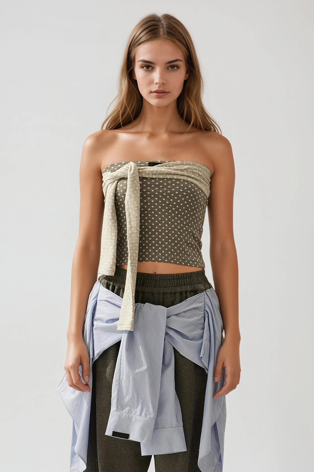 Floy Strapless Dot Top