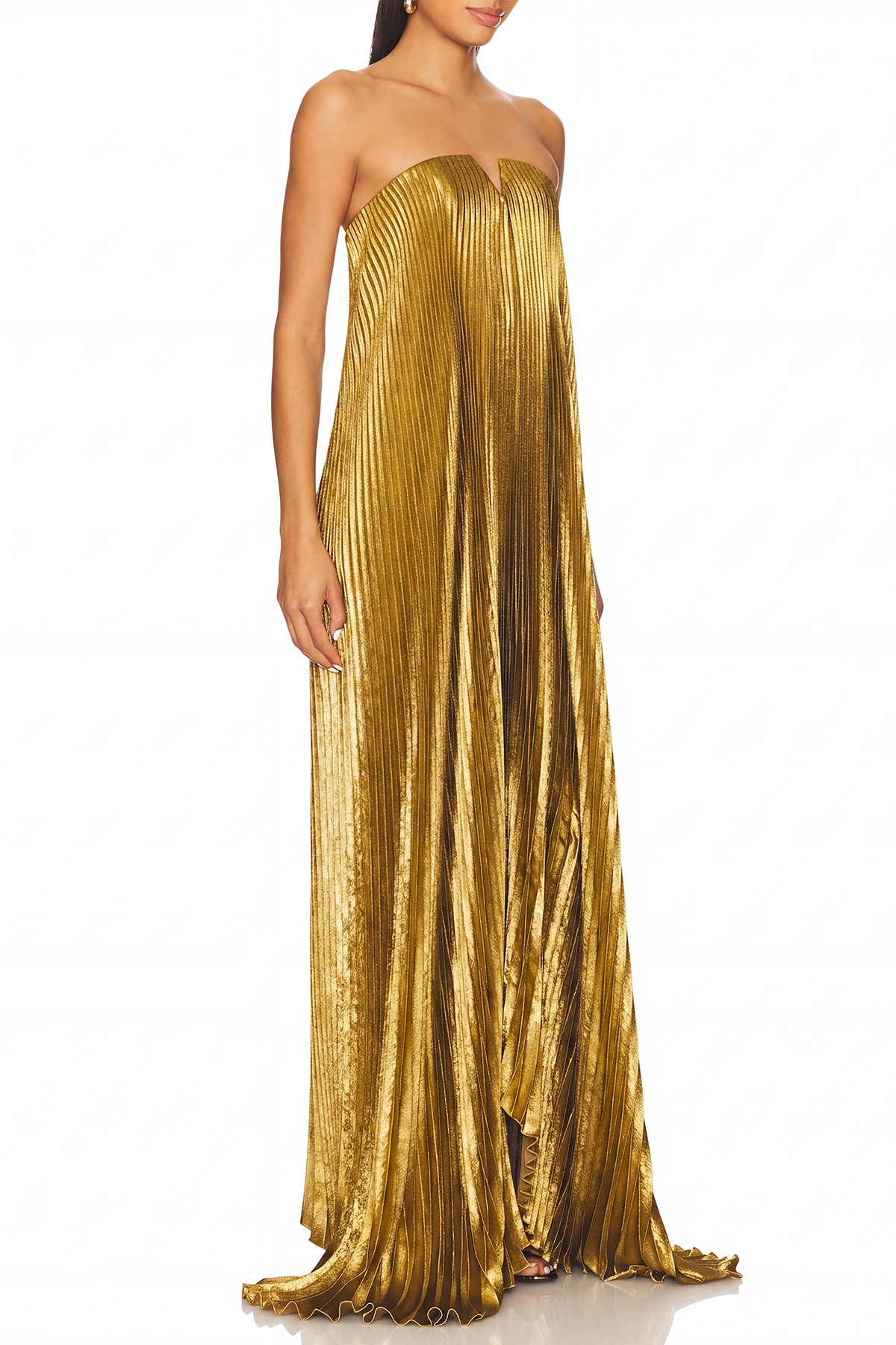 Folcmar Strapless Pleated Maxi Dress