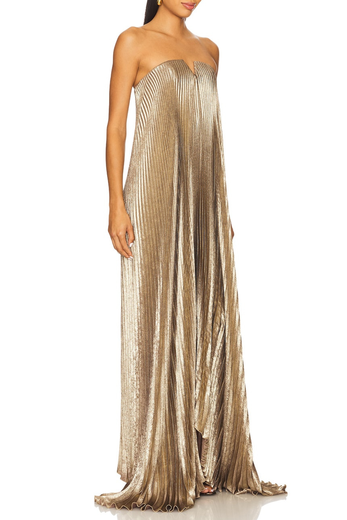 Folcmar Strapless Pleated Maxi Dress