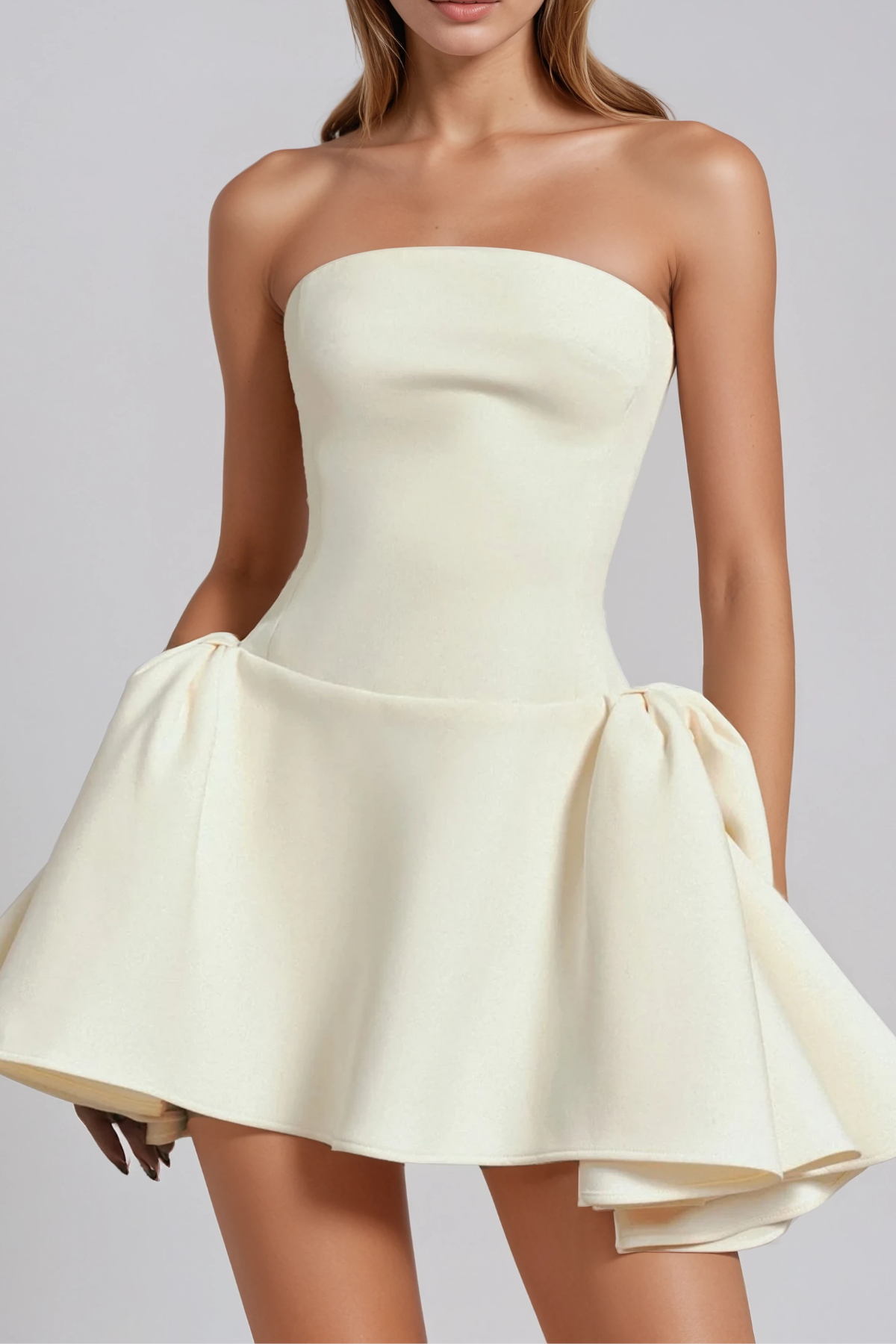 Folke Strapless Puffy Mini Dress