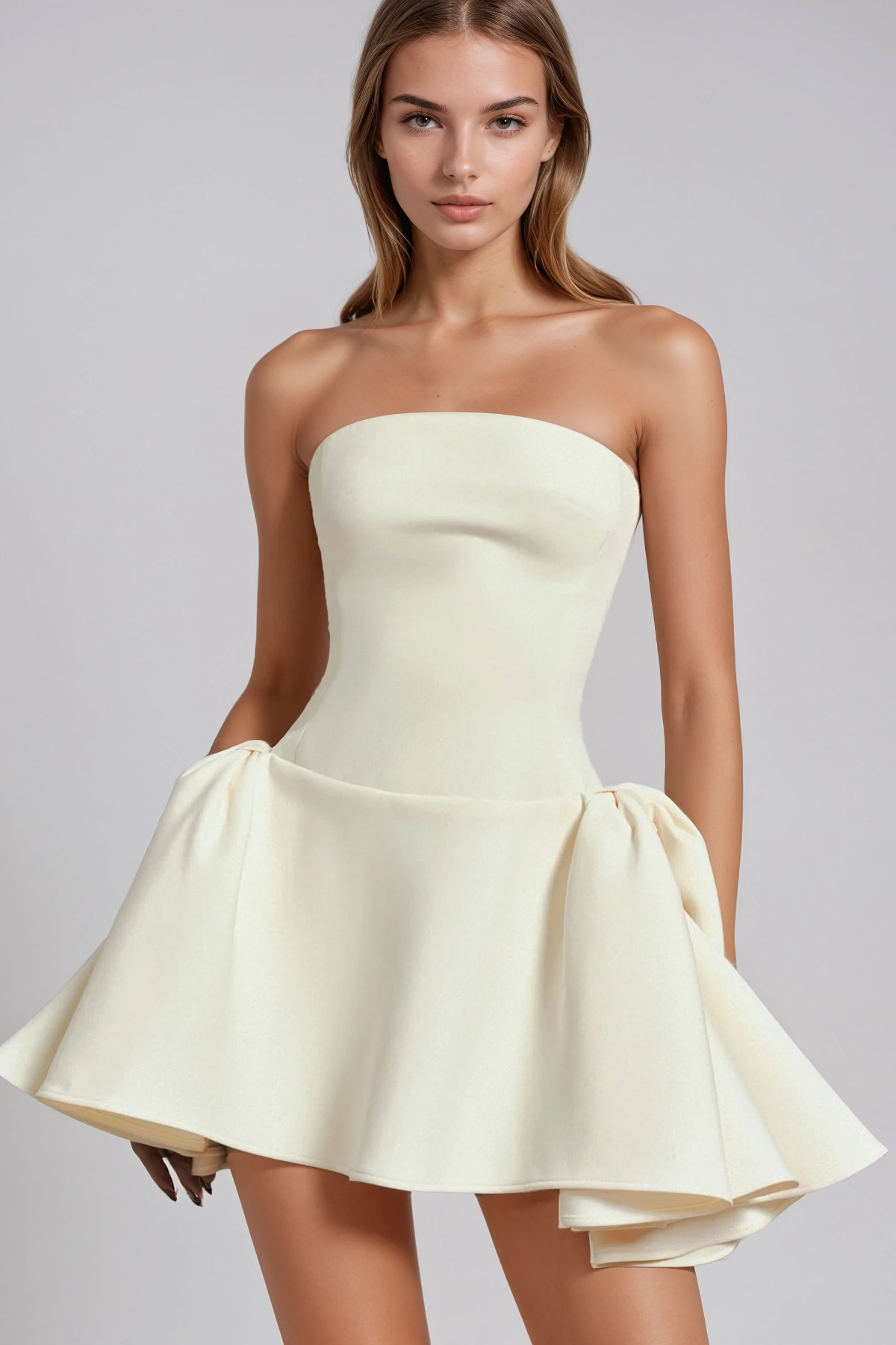 Folke Strapless Puffy Mini Dress