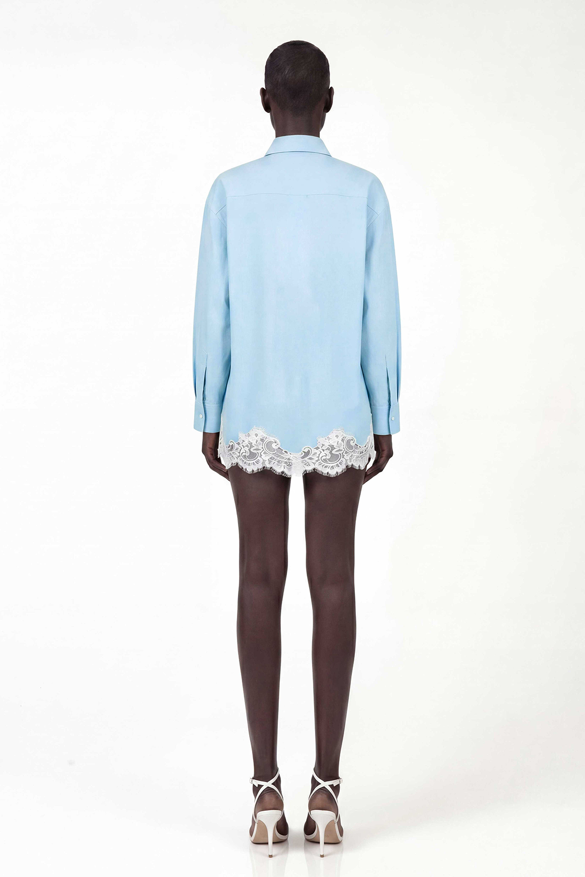 Fouzia Lace Shorts Set In Blue