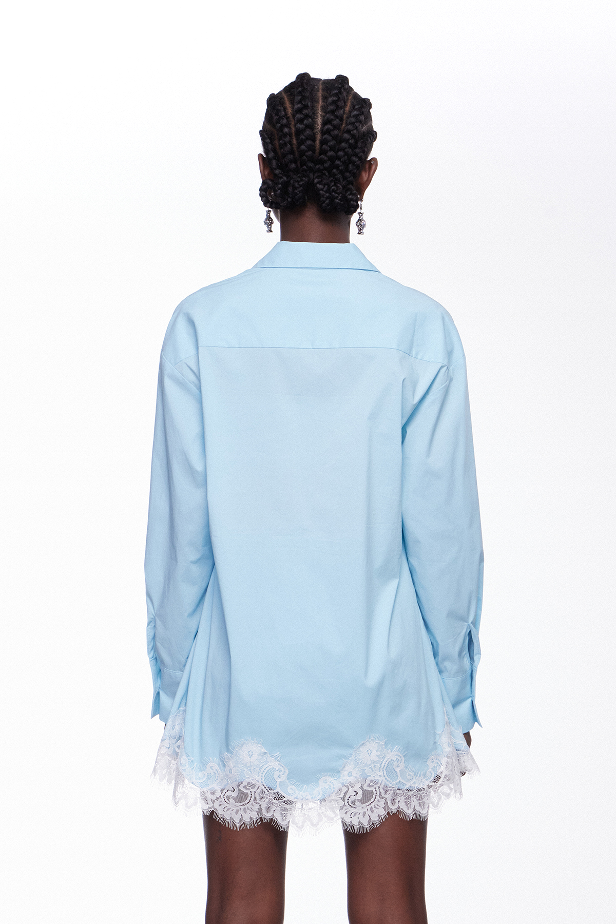 Fouzia Lace Shorts Set In Blue