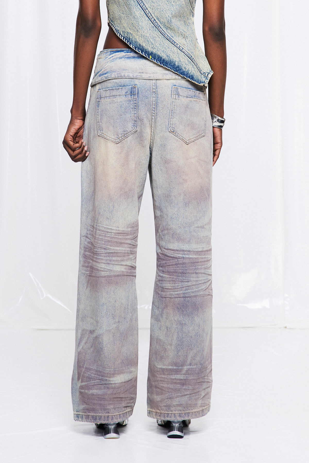 Fridtjof Lace Up Print Jeans