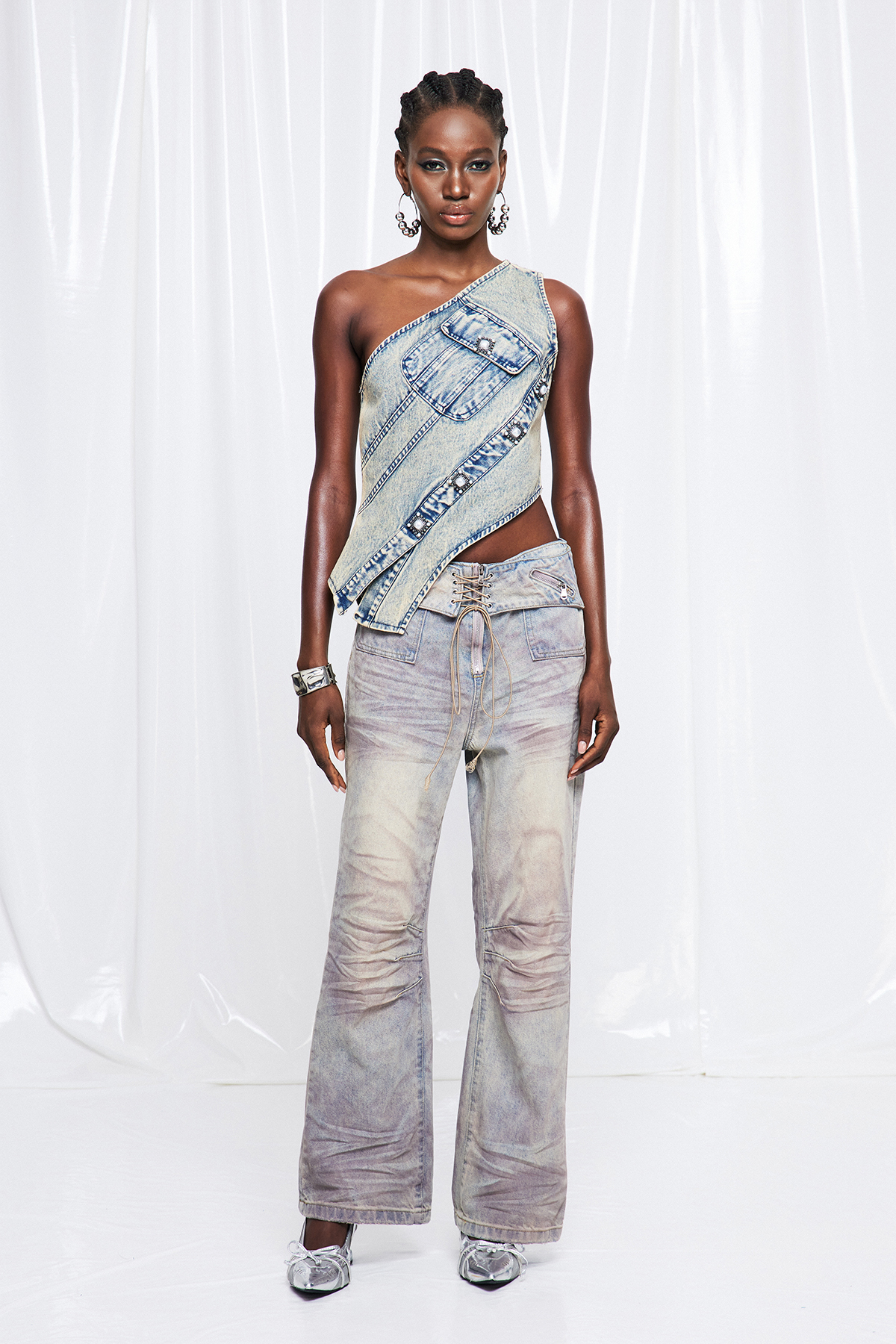 Fridtjof Lace Up Print Jeans