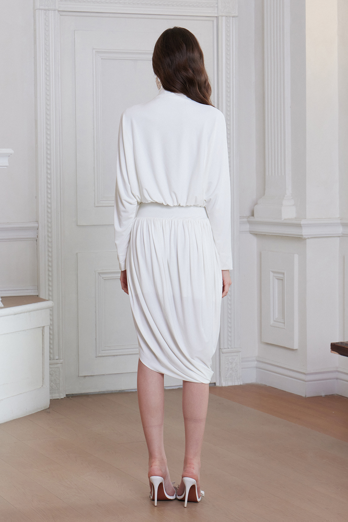 Frahat Asymmetric Draped Skirt Set