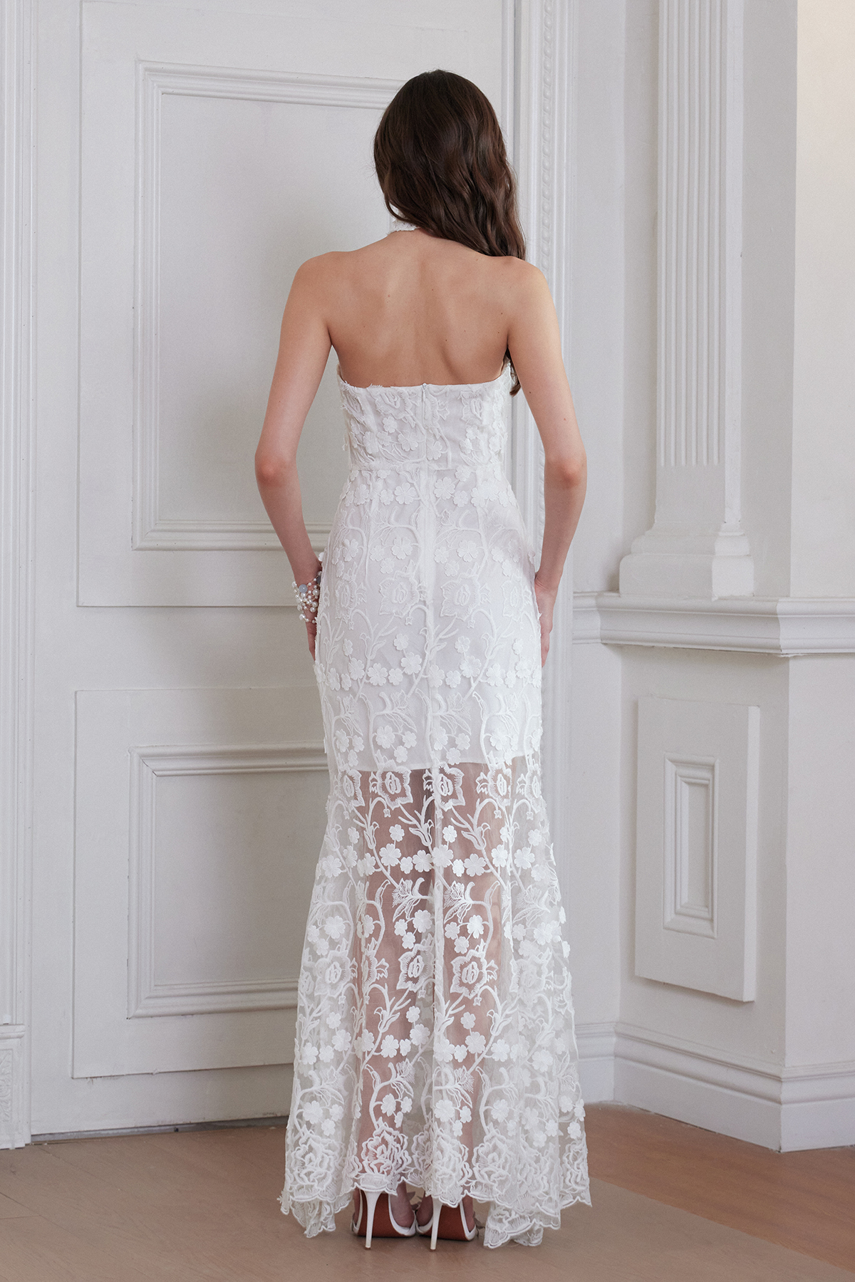 Francescu Halter Neck Floral Mermaid Maxi Dress