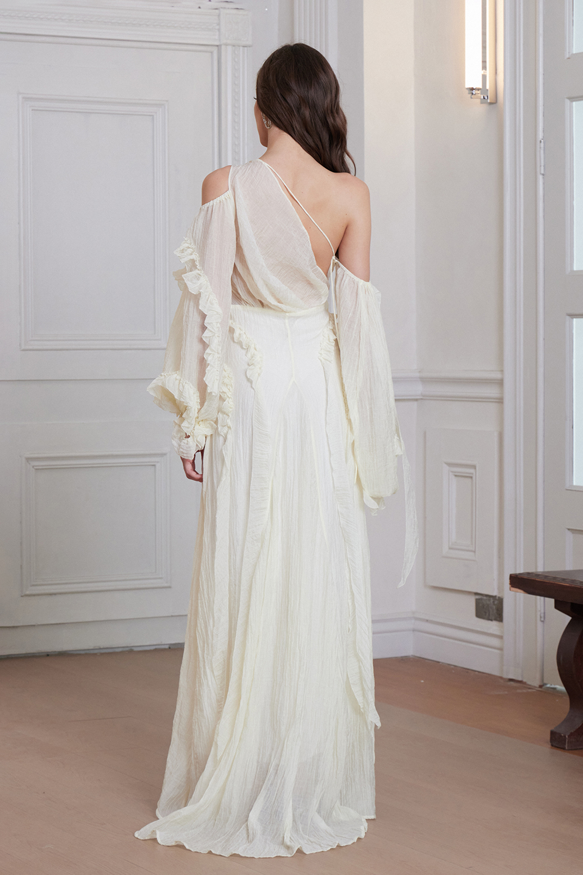 Francette Asymmetric Ruffle Maxi Dress