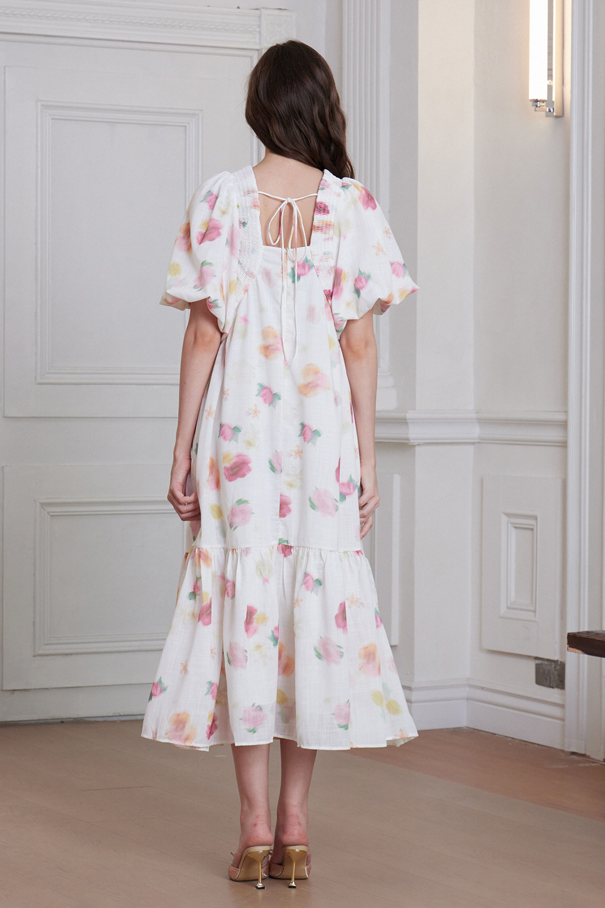 Franchesca Puff Sleeve Floral Maxi Dress