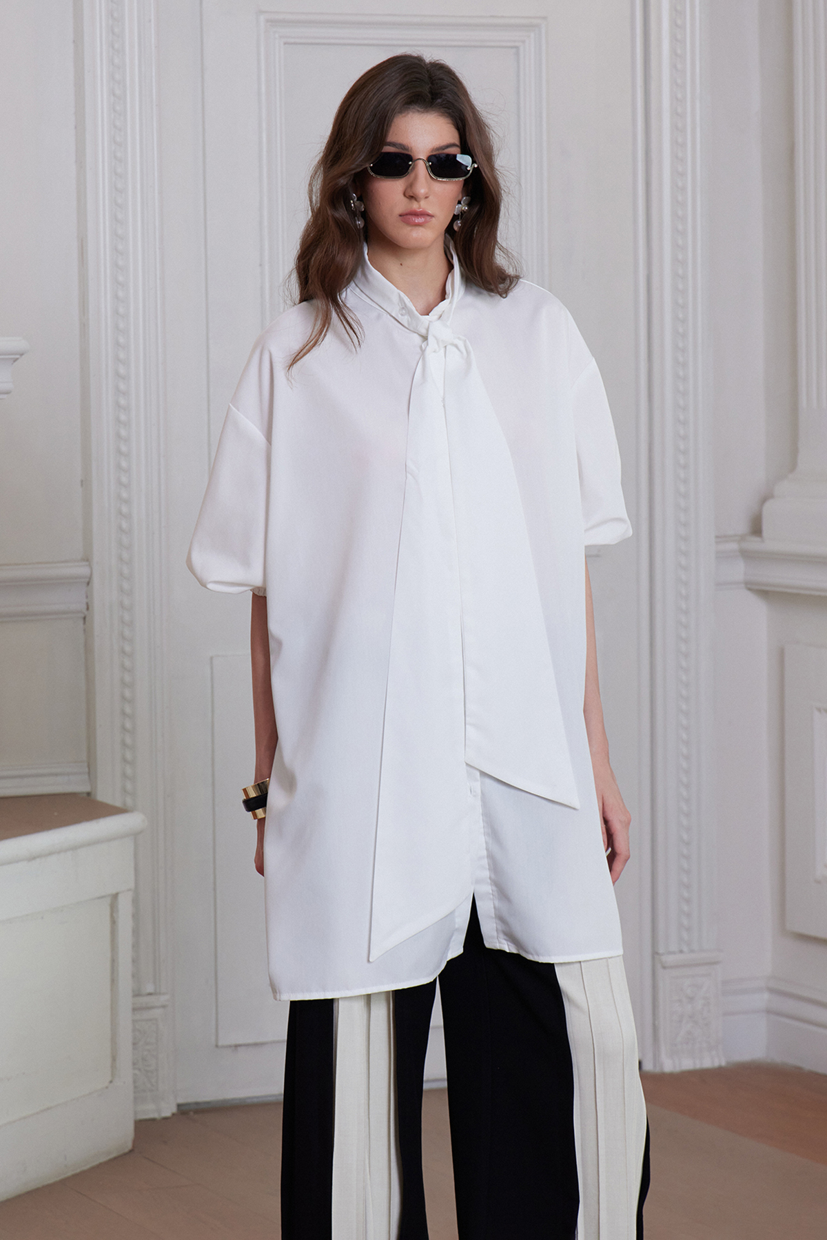 Franci Puff Sleeve Tie Up Top