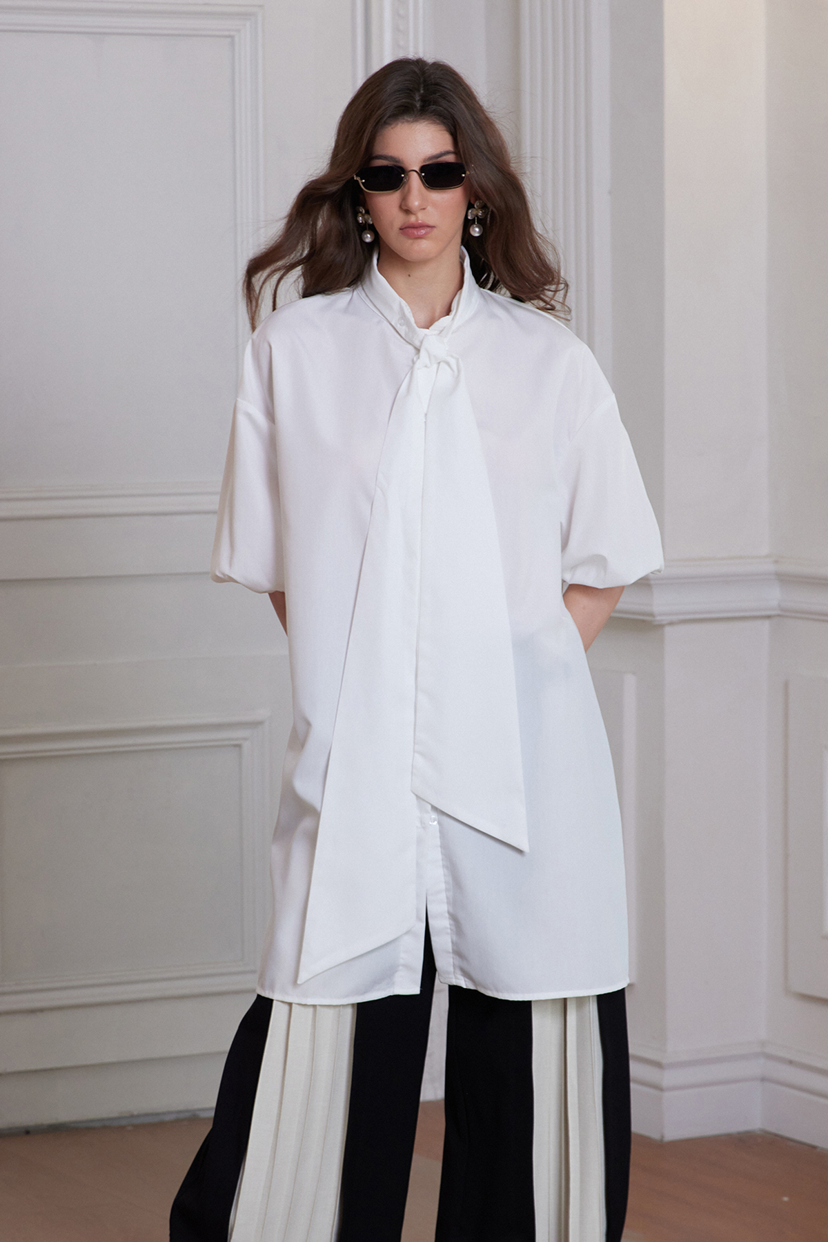 Franci Puff Sleeve Tie Up Top