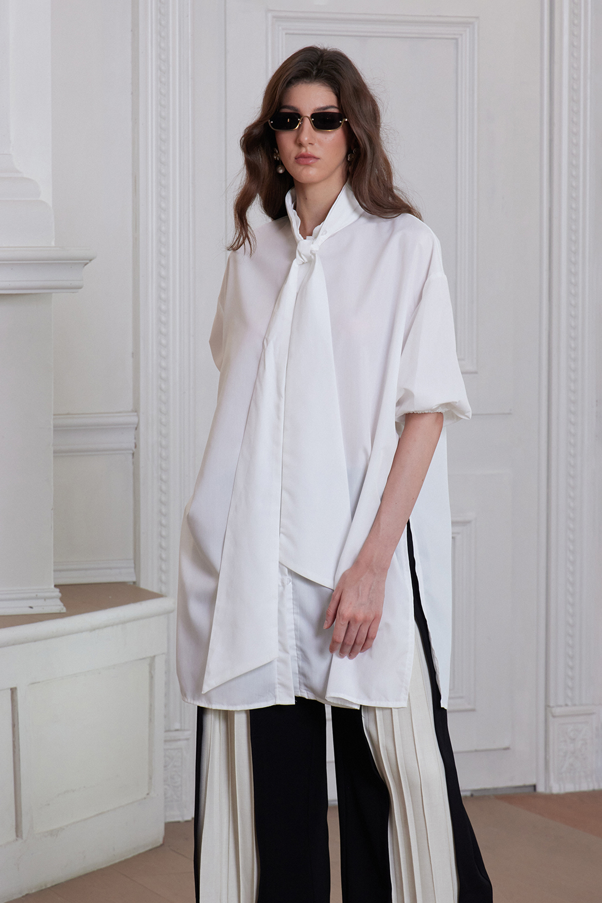 Franci Puff Sleeve Tie Up Top