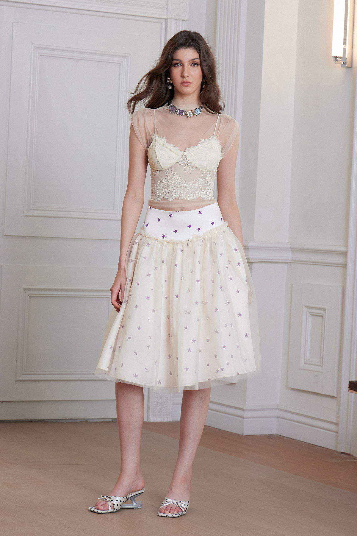 Francine Star Mesh Mini Skirt