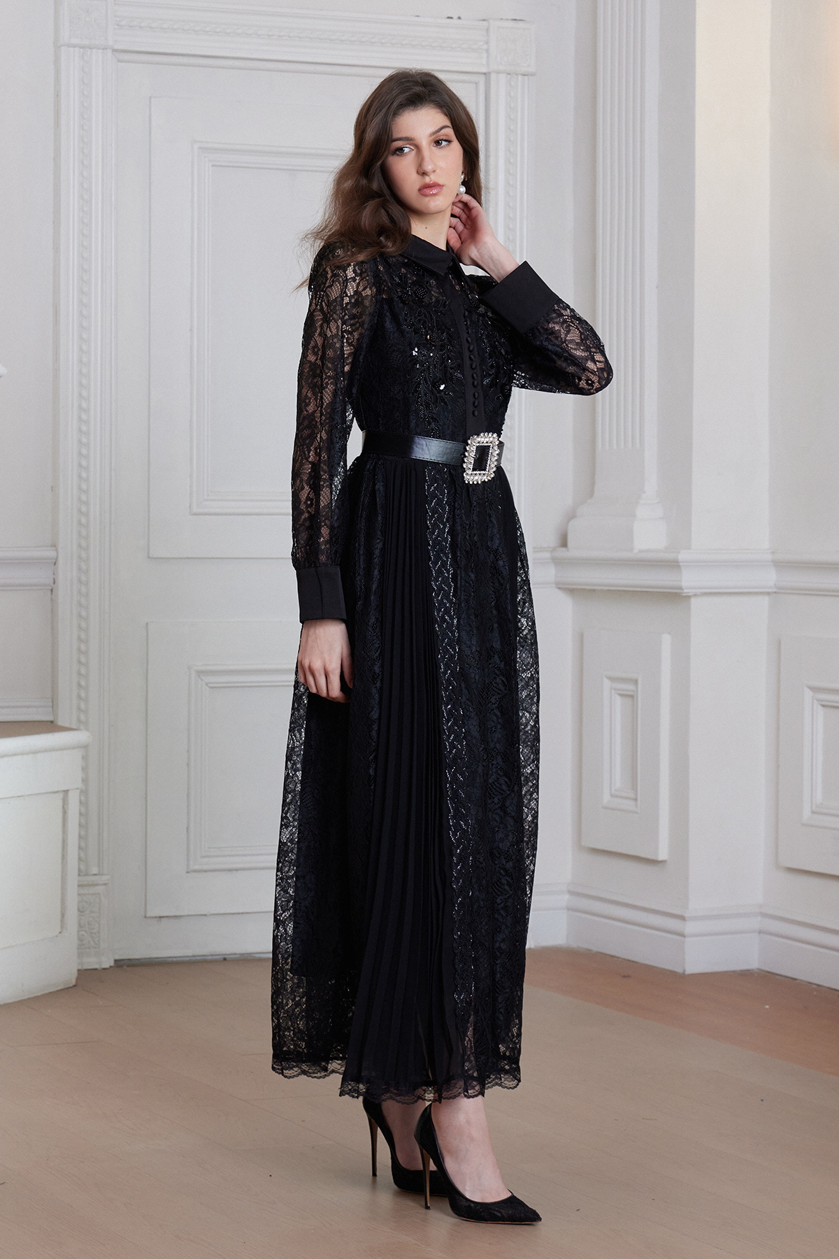 Fred Embellished Lace Maxi Dress