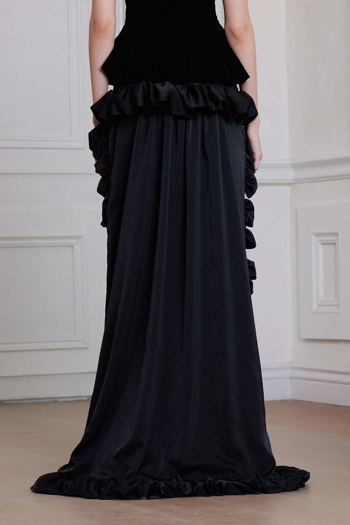 Frederic Ruffle High Low Mini Skirt