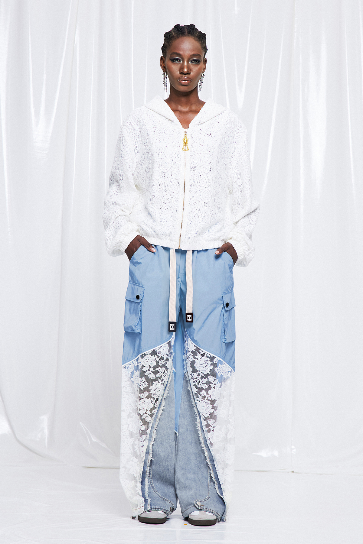 Frediano Deconstruct Lace Fringe Jeans