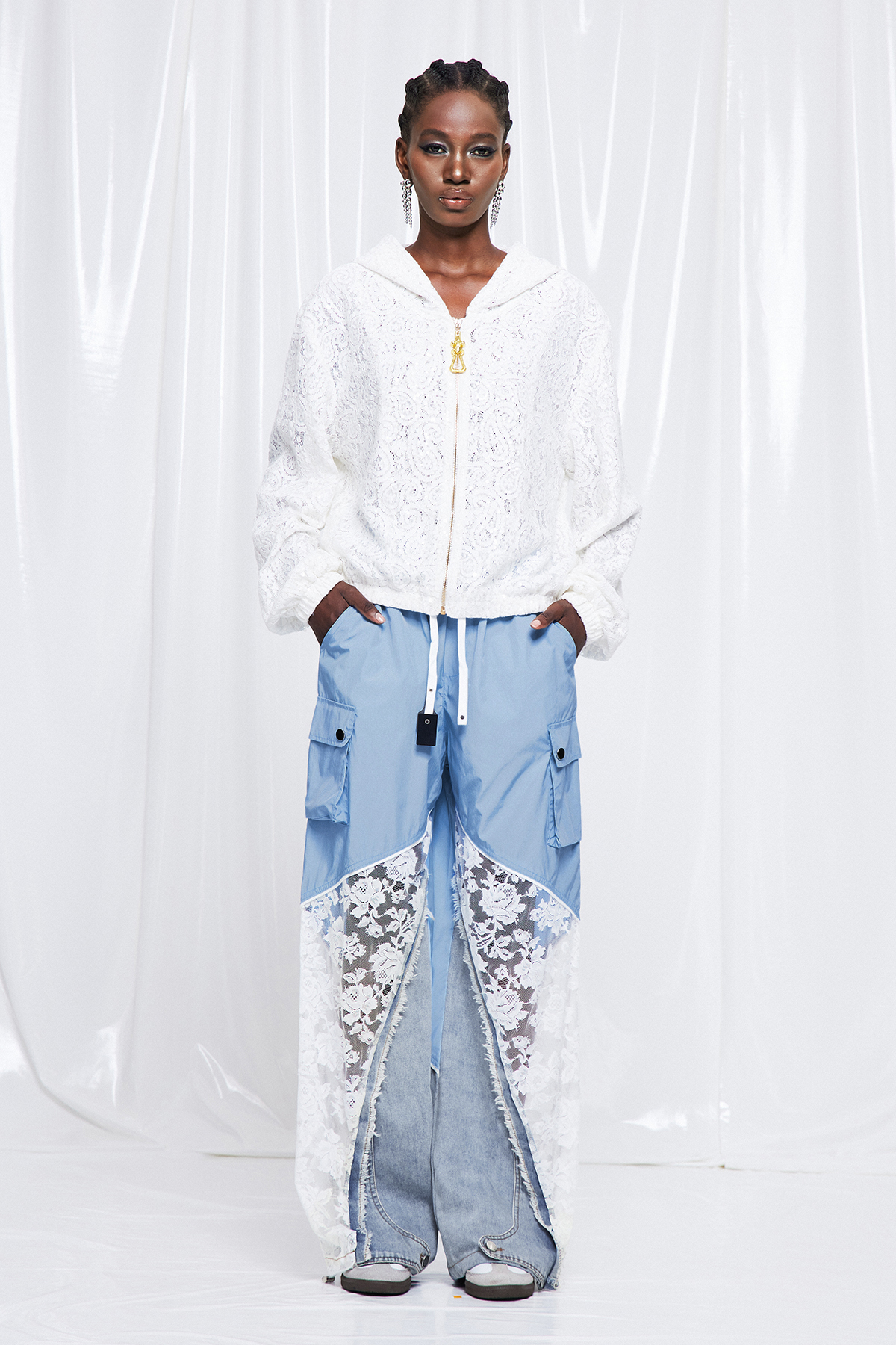 Frediano Deconstruct Lace Fringe Jeans