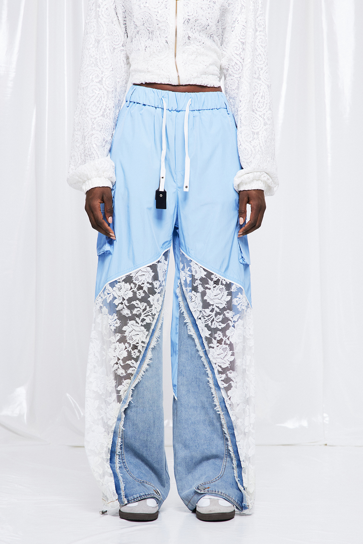 Frediano Deconstruct Lace Fringe Jeans