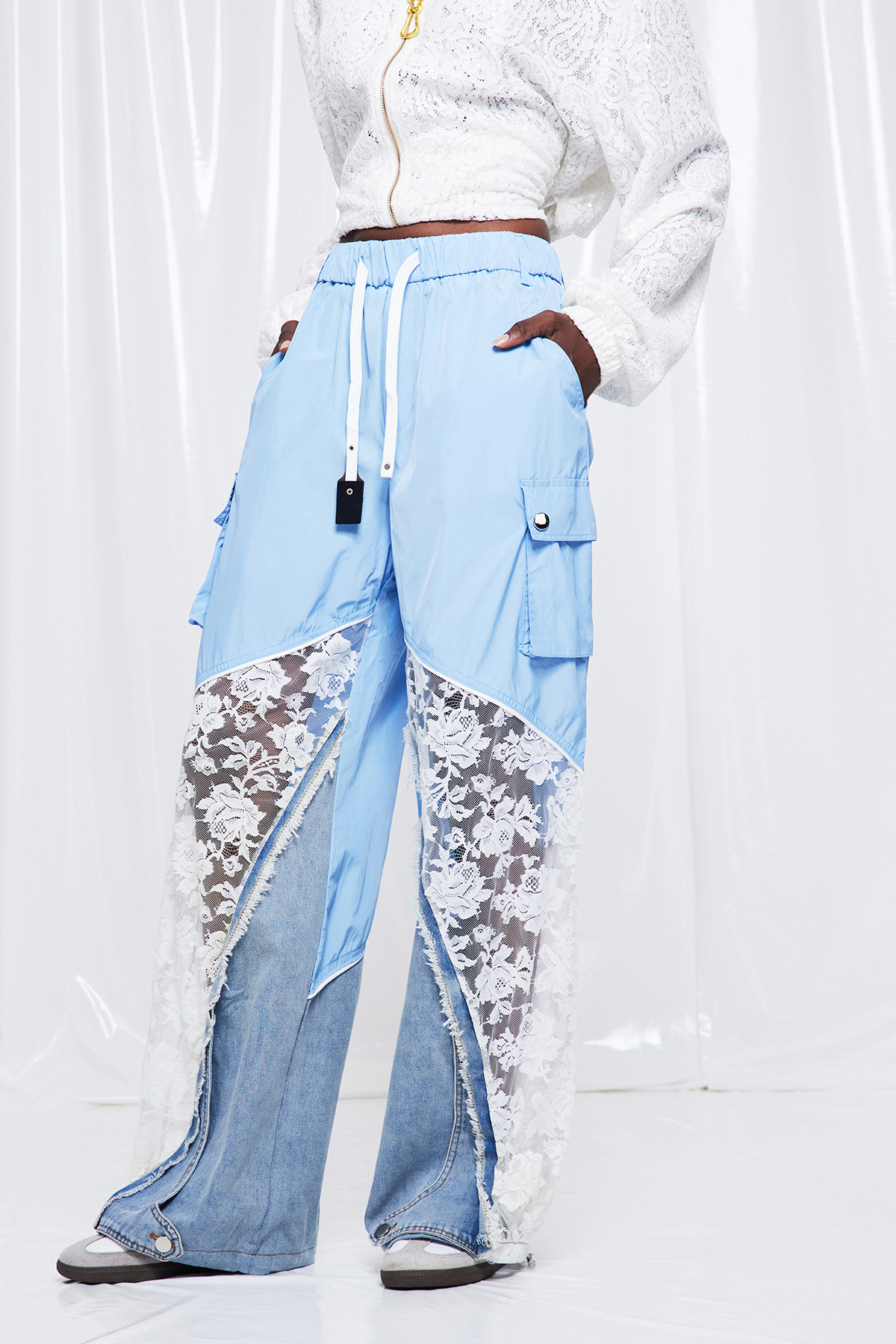 Frediano Deconstruct Lace Fringe Jeans