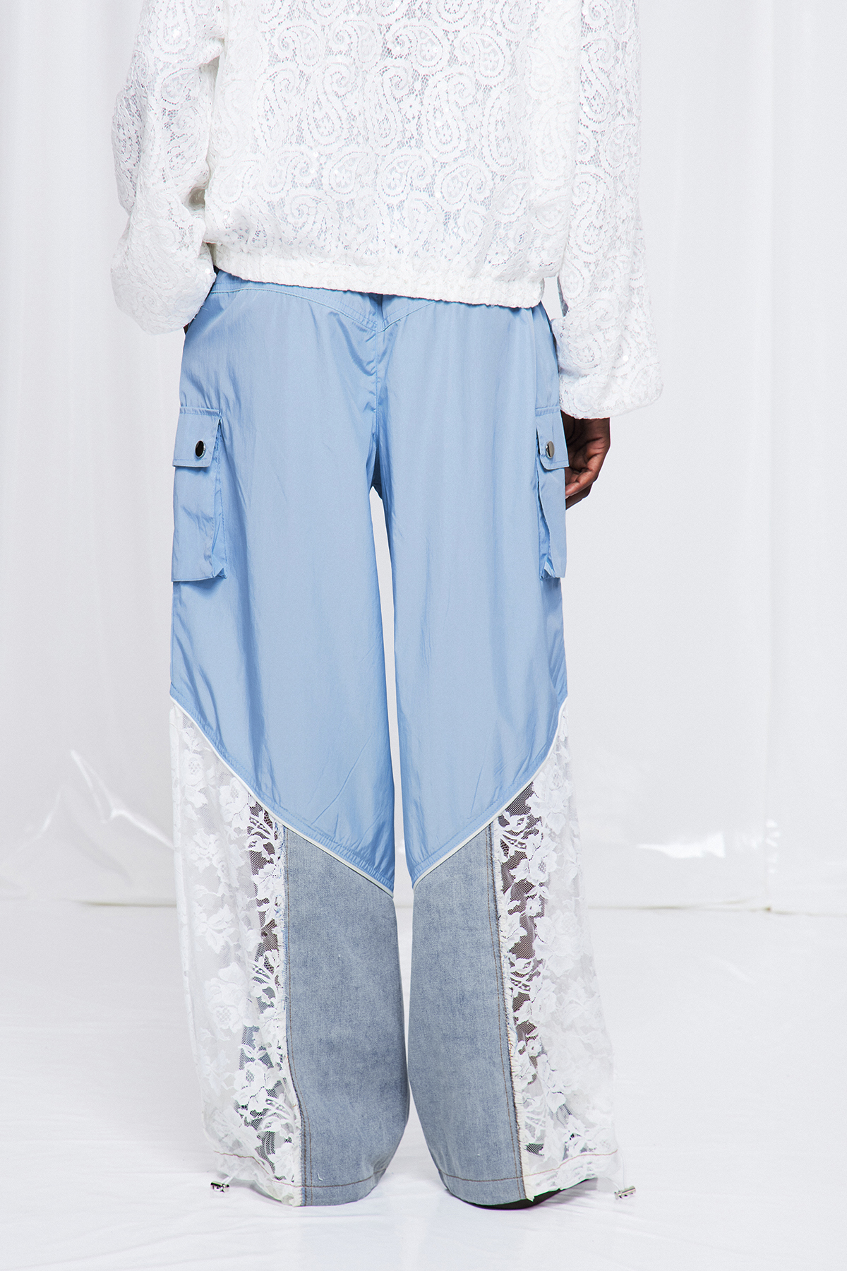 Frediano Deconstruct Lace Fringe Jeans
