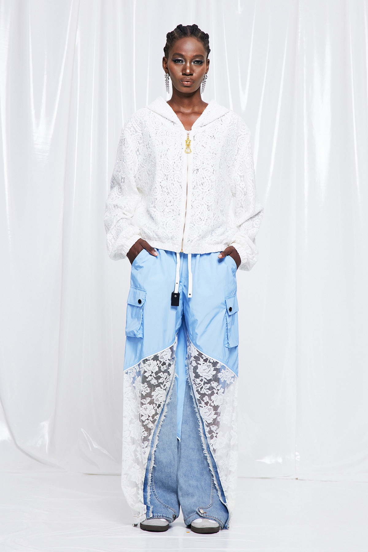 Frediano Deconstruct Lace Fringe Jeans