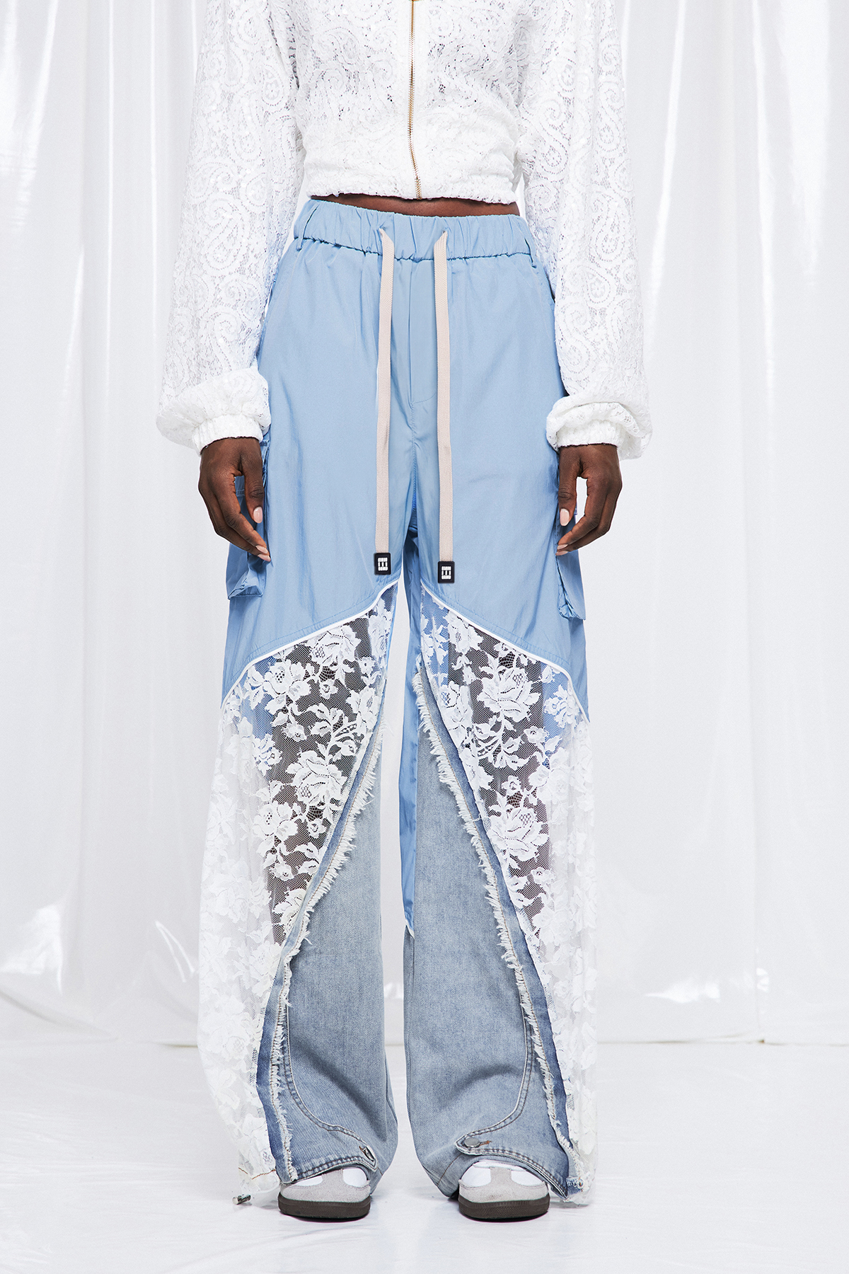 Frediano Deconstruct Lace Fringe Jeans