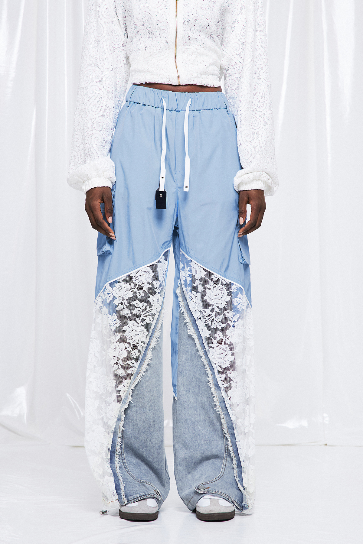 Frediano Deconstruct Lace Fringe Jeans
